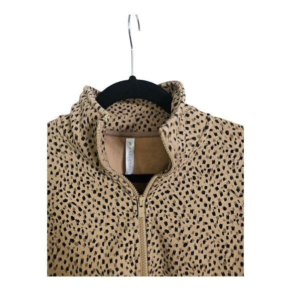 NWT FABLETICS Cozy Fleece Half Zip Abstract Cheetah Sweatshirt - Size Large - Picture 4 of 10